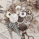 vintage, retro, brooch in autumn, brooch handmade, fern, buy brooch Moscow, gift

