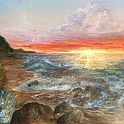 Картины и панно handmade. Livemaster - original item Pictures: oil painting sunset on the sea. dreams about the sea. Handmade.