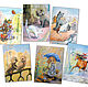 Walking Postcards with animals set of 6 pieces, Cards, St. Petersburg,  Фото №1