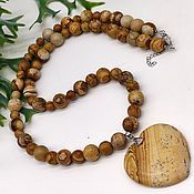 Украшения handmade. Livemaster - original item Natural Wooden Jasper necklace with pendant. Handmade.