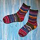 Knitted socks striped rainbow warm woolen thin socks. Socks. knitsockswool. My Livemaster. Фото №4