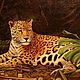 Картина маслом Леопард отдыхает, Картины, Иваново,  Фото №1