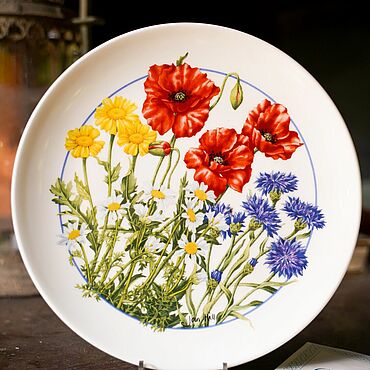 Винтаж ручной работы. Ярмарка Мастеров - ручная работа Винтаж: Тарелка Royal Doulton с маками, Англия, 1990 г.. Handmade.