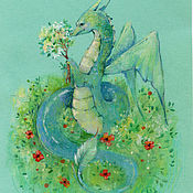 Картины и панно handmade. Livemaster - original item Pictures: Green dragon. Handmade.