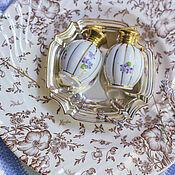 Винтаж handmade. Livemaster - original item Vintage porcelain salt shakers with violets France. Handmade.