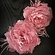 Flower from leather brooch peony Сolorful, Brooches, Chernogolovka,  Фото №1