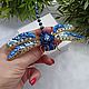 Dragonfly bead pin brooch as a gift for a friend. Brooches. yuliyamashukova. My Livemaster. Фото №6