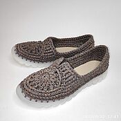 Comfort knitted sandals, blue cotton