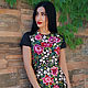 Unique dress with hand embroidery 'Floral waterfall', Dresses, Vinnitsa,  Фото №1