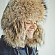 Raccoon mens fur ushanka hat. Caps. Forestfox. Family Fur Atelier. Online shopping on My Livemaster.  Фото №2