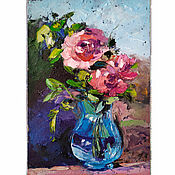 Картины и панно handmade. Livemaster - original item Painting of a rose in a vase 