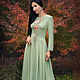 Elegant floor-length dress with hand embroidery ' Early spring', Dresses, Vinnitsa,  Фото №1