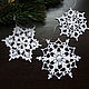 Set of white knitted snowflakes 3 pieces (2B). Christmas decorations. BarminaStudio (Marina)/Crochet (barmar). Online shopping on My Livemaster.  Фото №2
