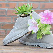 Для дома и интерьера handmade. Livemaster - original item Concrete shoes, creative pots for cacti and succulents. Handmade.