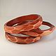 Decoration wooden Set of thin bangles Ethnic style Jewelry wood light terracotta
