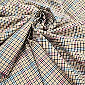 Материалы для творчества handmade. Livemaster - original item Fabric: Viscose suit in a cage multicolor. Handmade.