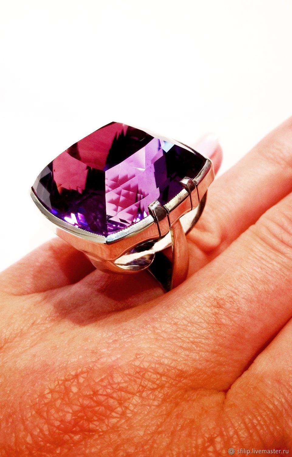 Кольцо Пурпур аметист,серебро 925 украшение в интернет-магазине Ярмарка ...