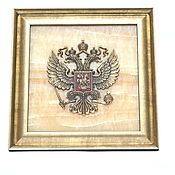 Картины и панно handmade. Livemaster - original item Coat of arms of the Russian Federation (panel) handmade, onyx, casting, gift. Handmade.