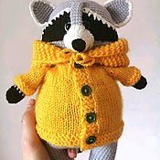 Куклы и игрушки handmade. Livemaster - original item Soft knitted Raccoon toy. Handmade.