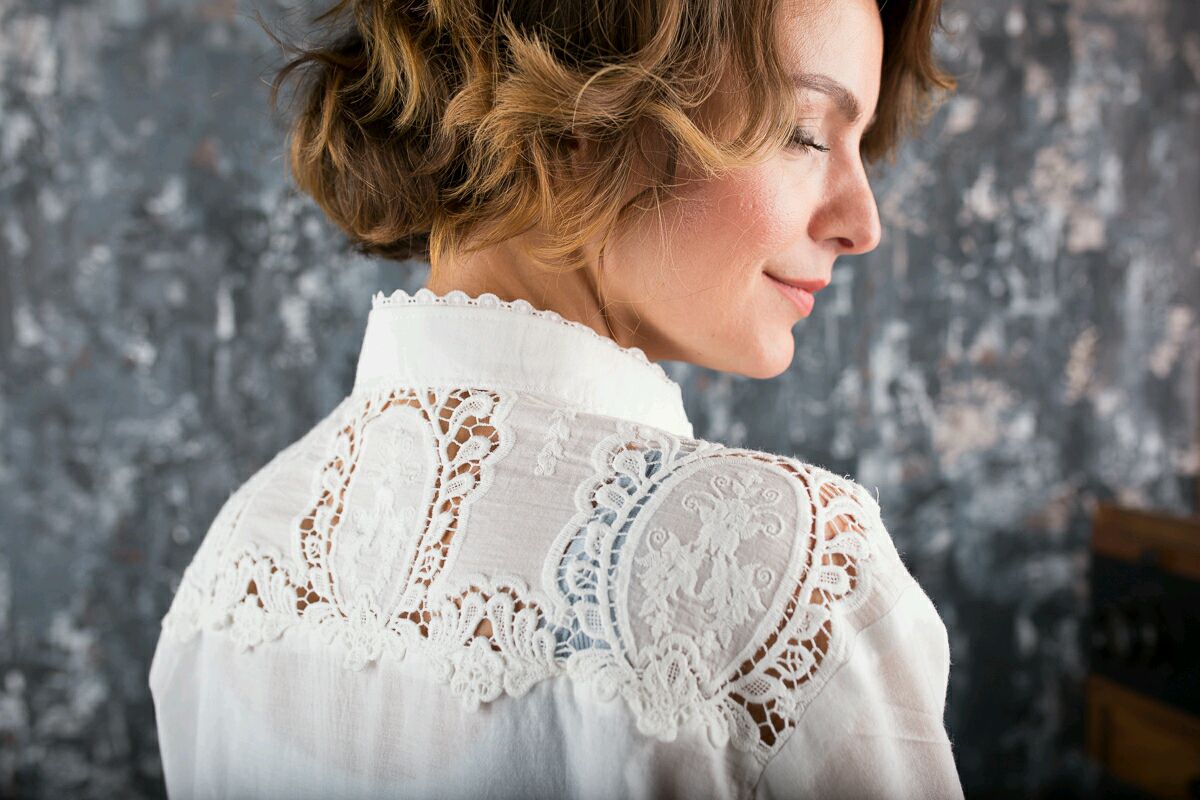 Lace shirt cotton sewing, Blouses, Moscow,  Фото №1