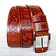 Celtic Runes Futhark Leather Belt, Hand Painted Belt, Straps, St. Petersburg,  Фото №1