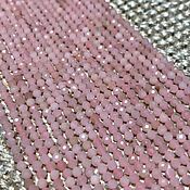 Материалы для творчества handmade. Livemaster - original item Copy of Beryl Pink 2mm Thread, Beads Ball with Cut. Handmade.