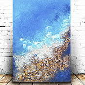 Картины и панно handmade. Livemaster - original item Seascape Abstraction in blue and blue tones. Handmade.