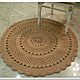 Handmade Knitted round Mat made of Cord Mesh. Carpets. knitted handmade rugs (kovrik-makrame). Online shopping on My Livemaster.  Фото №2
