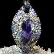 Фен-шуй и эзотерика handmade. Livemaster - original item Orgonite pendant, orgonne amulet: Amethyst, mountain quartz. Handmade.