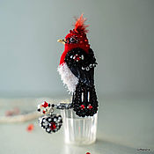 Украшения handmade. Livemaster - original item The Cardinal Bird brooch from the Moulin Rouge collection