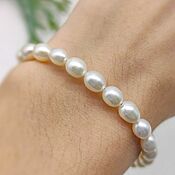 Украшения handmade. Livemaster - original item Natural White Pearl Drop Bracelet. Handmade.