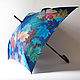 Зонт с ручной росписью квадратной формы "Осенние листья". Зонты. Umbrella Fine Art зонты с росписью. Интернет-магазин Ярмарка Мастеров.  Фото №2