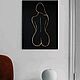 Интерьерная черная картина девушка, картина в стиле ню. Картины. Художница Anna Lama. Ярмарка Мастеров.  Фото №4