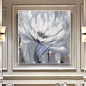 Картины и панно handmade. Livemaster - original item Stylish painting of a white peony. Handmade.