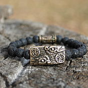 Украшения handmade. Livemaster - original item Bracelet made of lava - the Crows of Odin. Handmade.