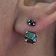 Raw diamond Ear Jacket Earrings - Ear Jacket Uncut diamond pyrite, Stud earrings, Almaty,  Фото №1