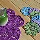 Set of napkins ' Lilac and mint'. Lace doilies, Doilies, Samara,  Фото №1