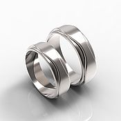 Свадебный салон handmade. Livemaster - original item Pair of silver wedding rings (Ob78). Handmade.