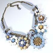 Украшения handmade. Livemaster - original item Denim Valley Necklace Light Blue Agate Pearl Mother of Pearl Sodalite. Handmade.