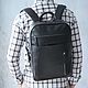 Leather backpack for men 'Marko' (Black), Backpacks, Yaroslavl,  Фото №1