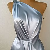 Материалы для творчества handmade. Livemaster - original item Silk, satin. Bright silver. Handmade.