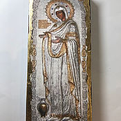Икона Ксения Петербургская Святая, деревянная в подарок модерн икона