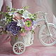Белый велосипед с нежными цветами, Композиции, Москва,  Фото №1