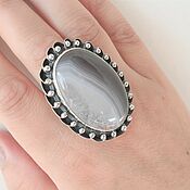 Украшения handmade. Livemaster - original item Ring White Agate 925 Sterling Silver HC0028. Handmade.