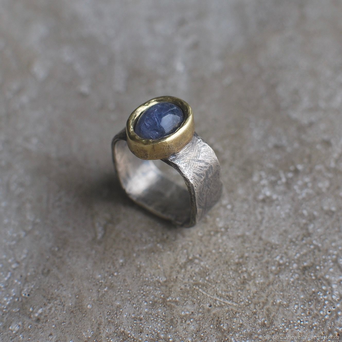 Ring with tanzanite, silver and brass, Rings, Moscow,  Фото №1