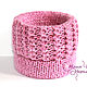 Order Knit bangles (2 PCs) cranberry souffle. YULYA BLACKBERRY. Livemaster. . Textile bracelet Фото №3
