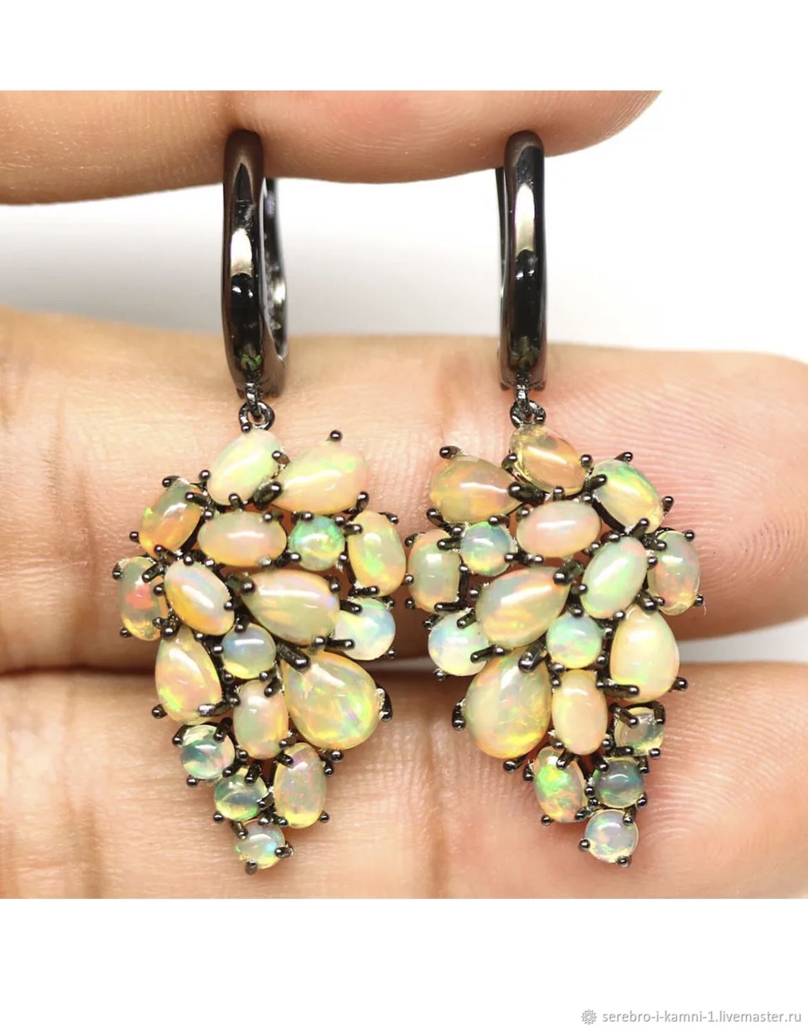 Earrings with fire opals, Earrings, Moscow,  Фото №1