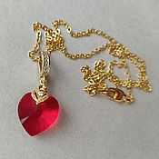 Украшения handmade. Livemaster - original item Pendant with Swarovski Crystal Heart Choker Necklace. Handmade.