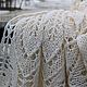 Большой белый чистошерстяной вязаный шарф, палантин. Шарфы. IRINA GRUDKINA Handmade Knitwear. Ярмарка Мастеров.  Фото №5