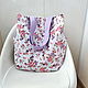 Beach Tote Bag with Pockets Cotton Shopper Lilac Flowers. Beach bag. Mechty o lete. Ярмарка Мастеров.  Фото №6